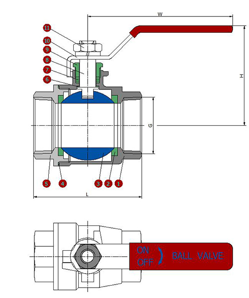 2PC Thread Ball Valve