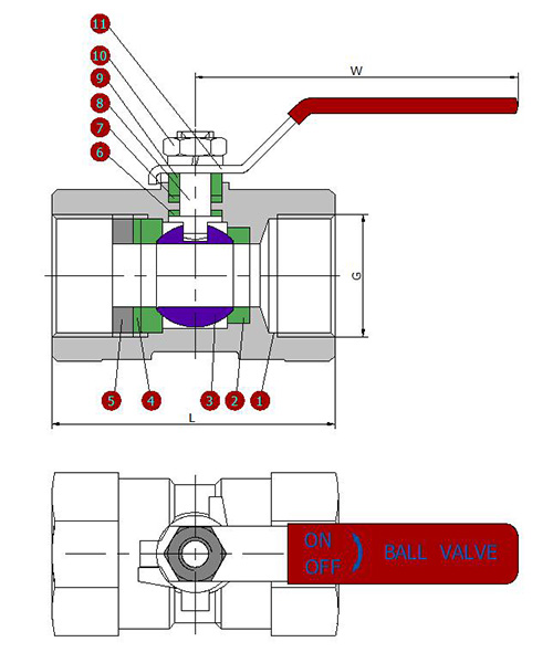 1PC Thread Ball Valve