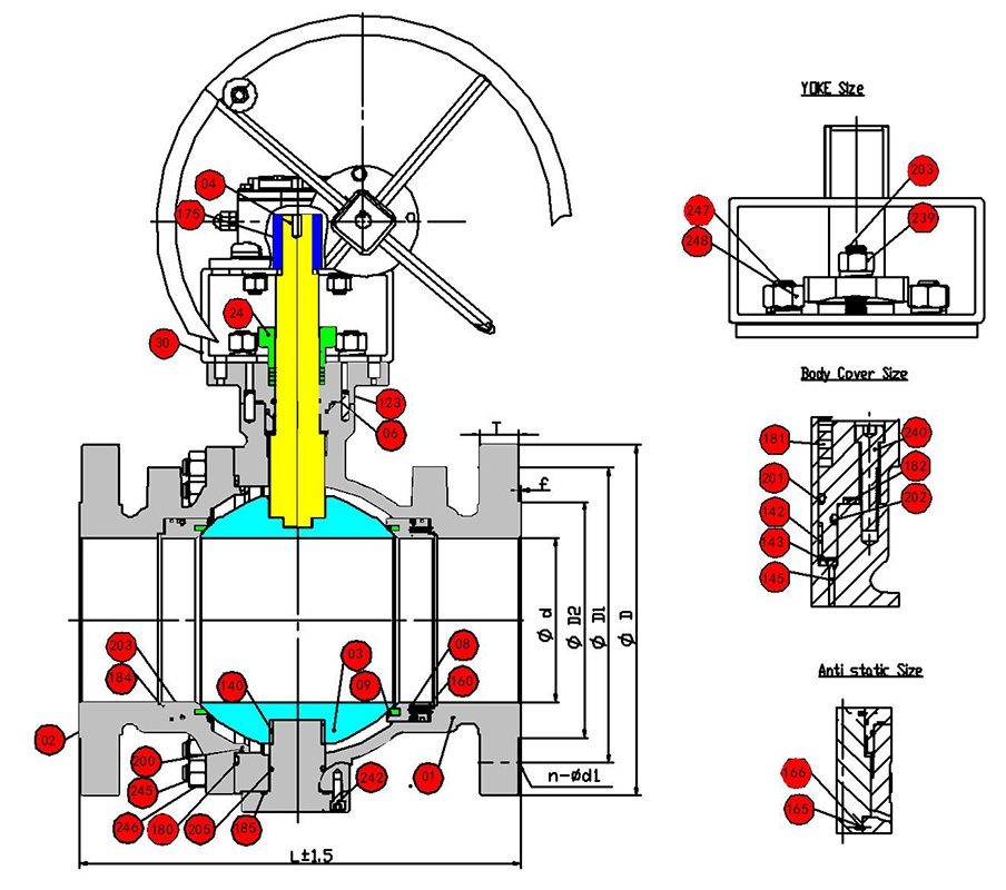 Trunnion Ball Valve Valve Assembly Drawing